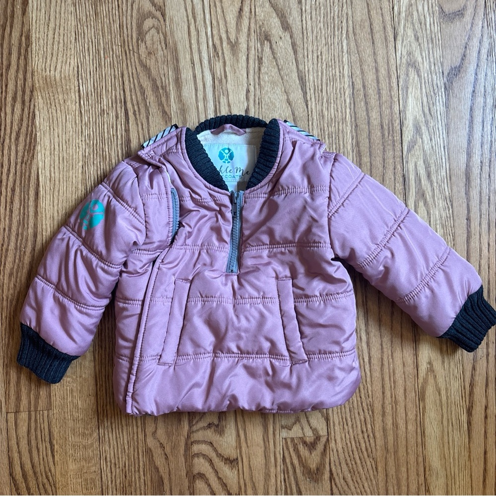 Buckle Me Baby Coats Jacket Toddler 12M Pink Fleece Lined Car Seat Safe
